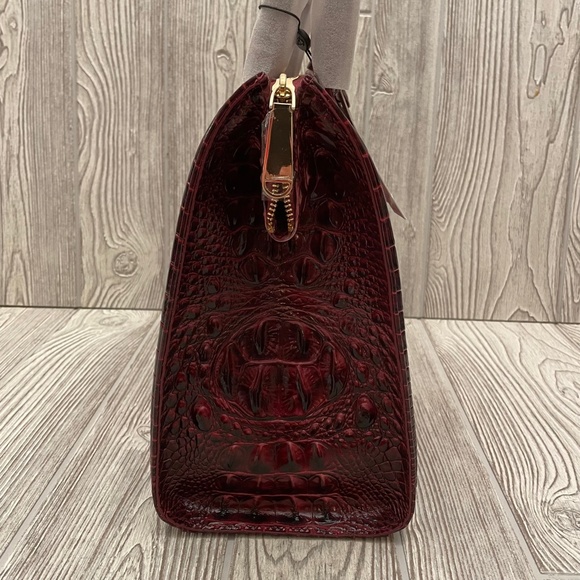 BRAHMIN Caroline Rose Ombre Melbourne Satchel Embossed Leather Handbag - Picture 5 of 10